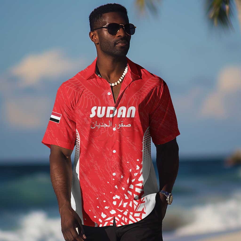 Custom Sudan Football Hawaiian Shirt Yalla Falcons of Jediane - African Pride