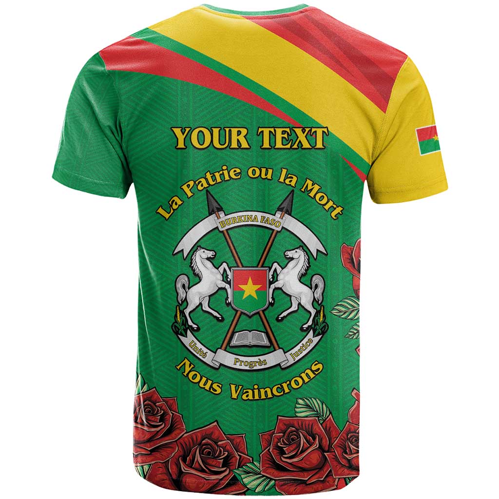 Personalized Burkina Faso T shirt White Stallion With Red Rose - Republic Day