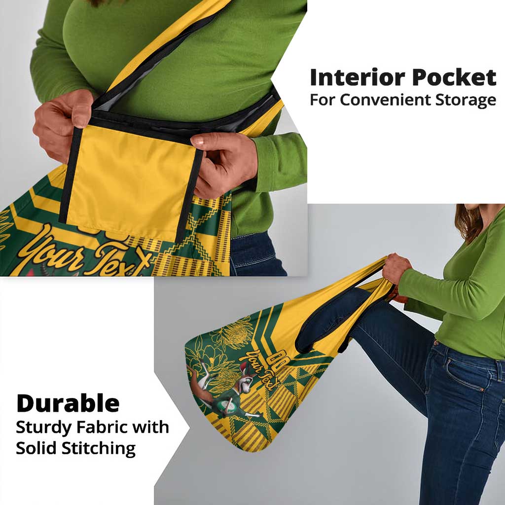 Custom South Africa Rugby Grocery Bag Springboks With Protea Cynaroides