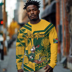 Custom South Africa Rugby Long Sleeve Shirt Springboks With Protea Cynaroides LT18