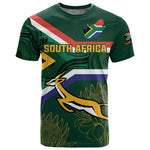 Custom South Africa Rugby T shirt Springboks Mascot African Pattern