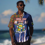 Personalized Central African Republic Coat Of Arms Hawaiian Shirt Kente Pattern