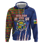 Personalized Central African Republic Coat Of Arms Hoodie Kente Pattern