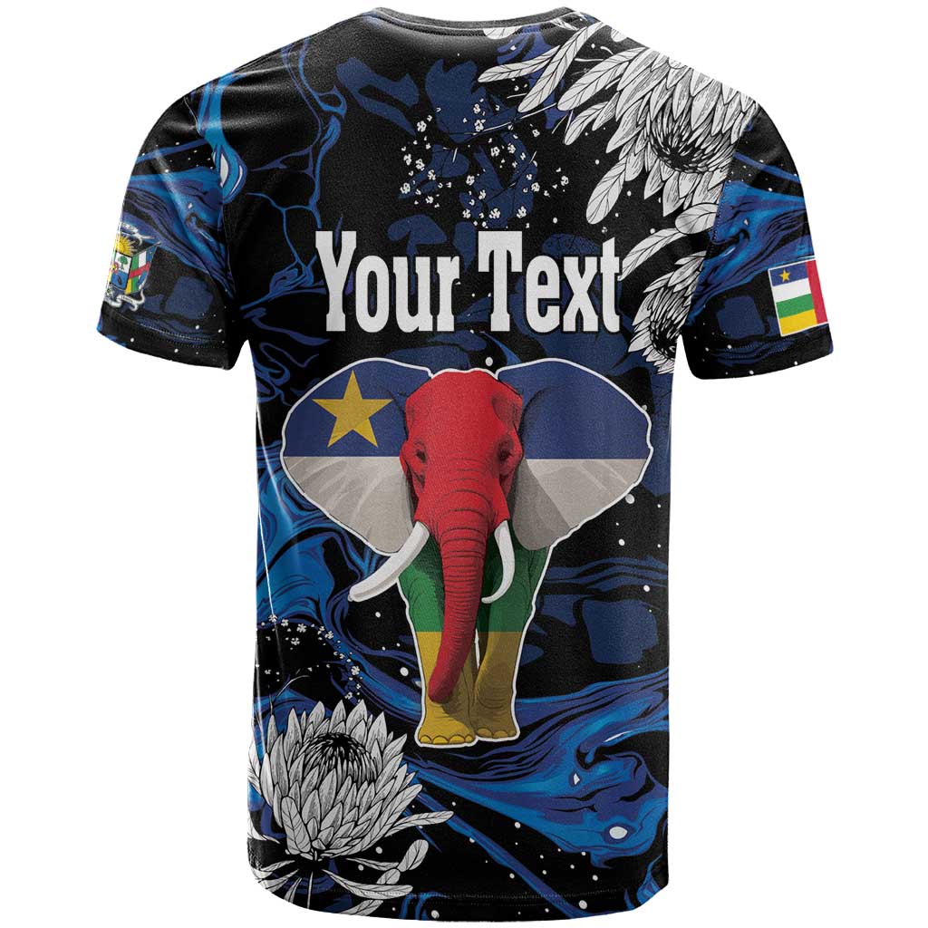 Personalized Central African Republic T shirt Elephant With King Protea