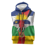 Central African Republic Republic Day 1958 Sleeveless Zip Hoodie Zo Kwe Zo - Flag Style - African Pride