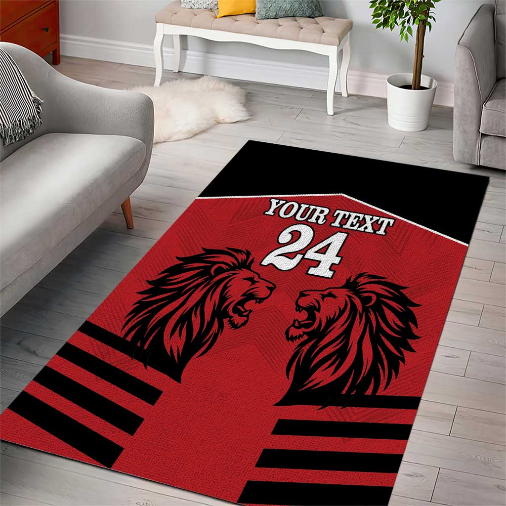 Custom Afro Kenya Rugby Area Rug African Lion Head