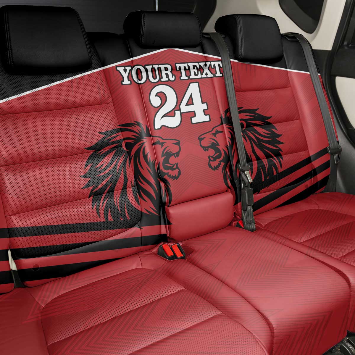 Custom Afro Kenya Rugby Back Car Seat Cover African Lion Head