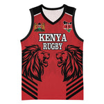 Custom Afro Kenya Rugby Basketball Jersey African Lion Head - African Pride