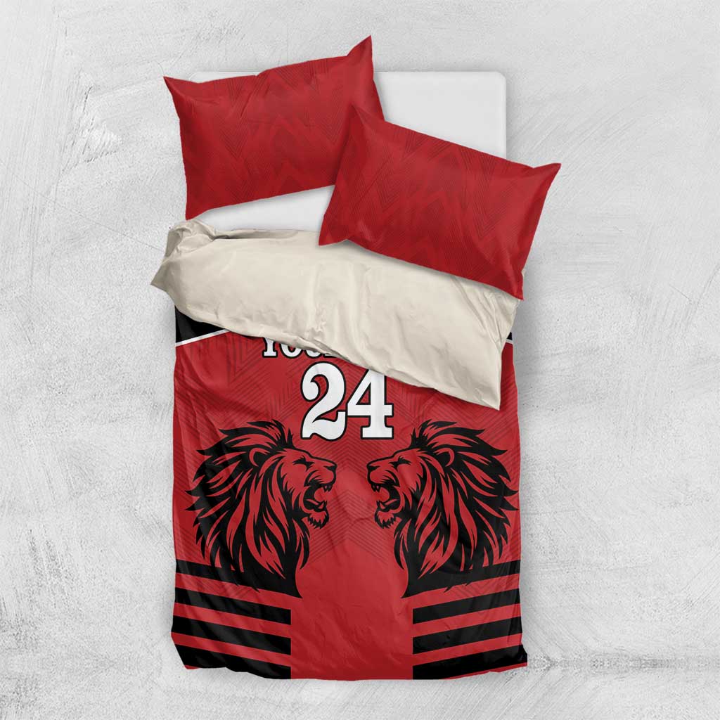Custom Afro Kenya Rugby Bedding Set African Lion Head