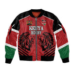 Custom Afro Kenya Rugby Bomber Jacket African Lion Head