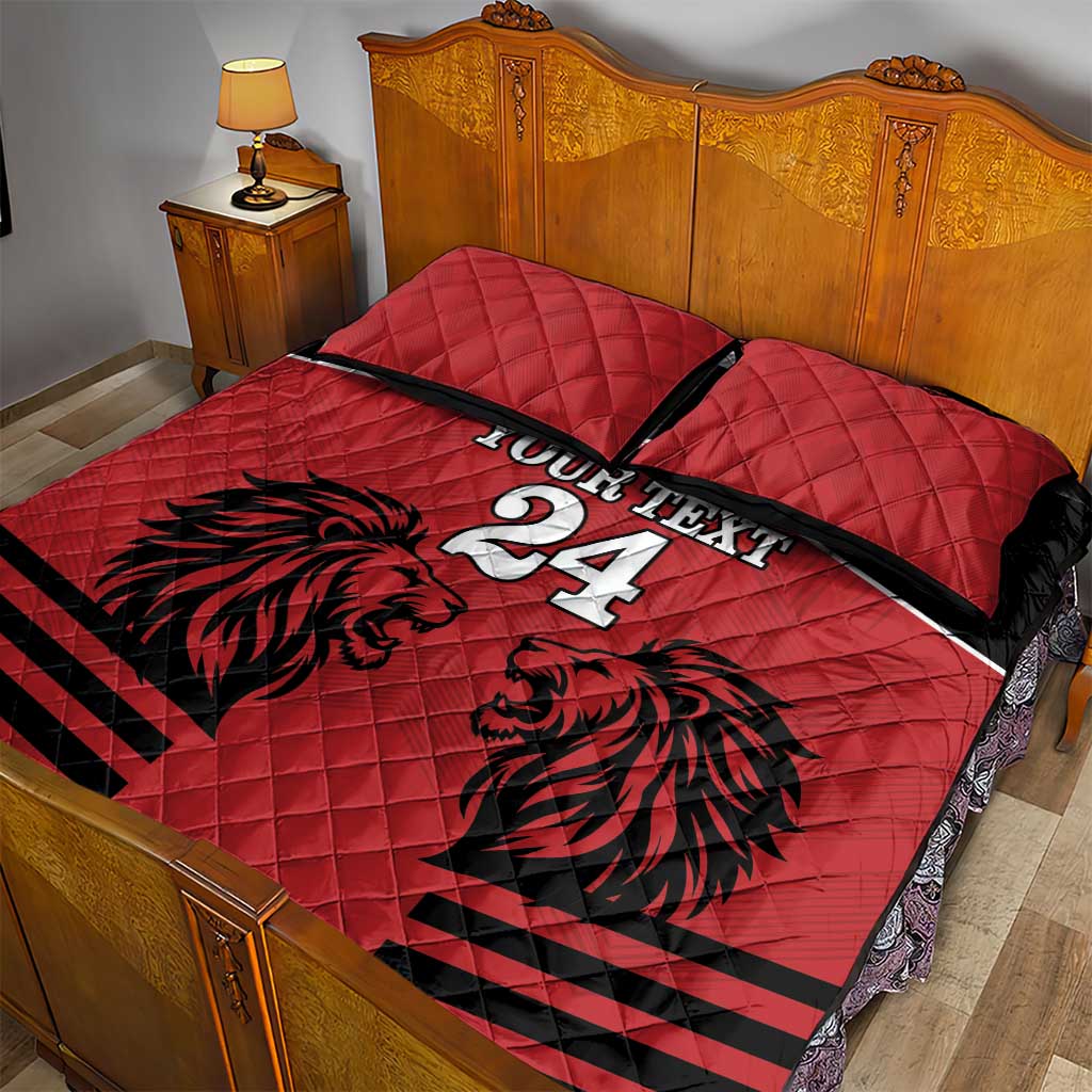 Custom Afro Kenya Rugby Quilt Bed Set African Lion Head