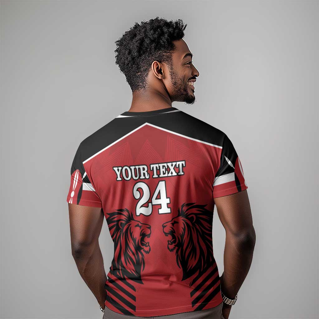 Custom Afro Kenya Rugby T shirt African Lion Head