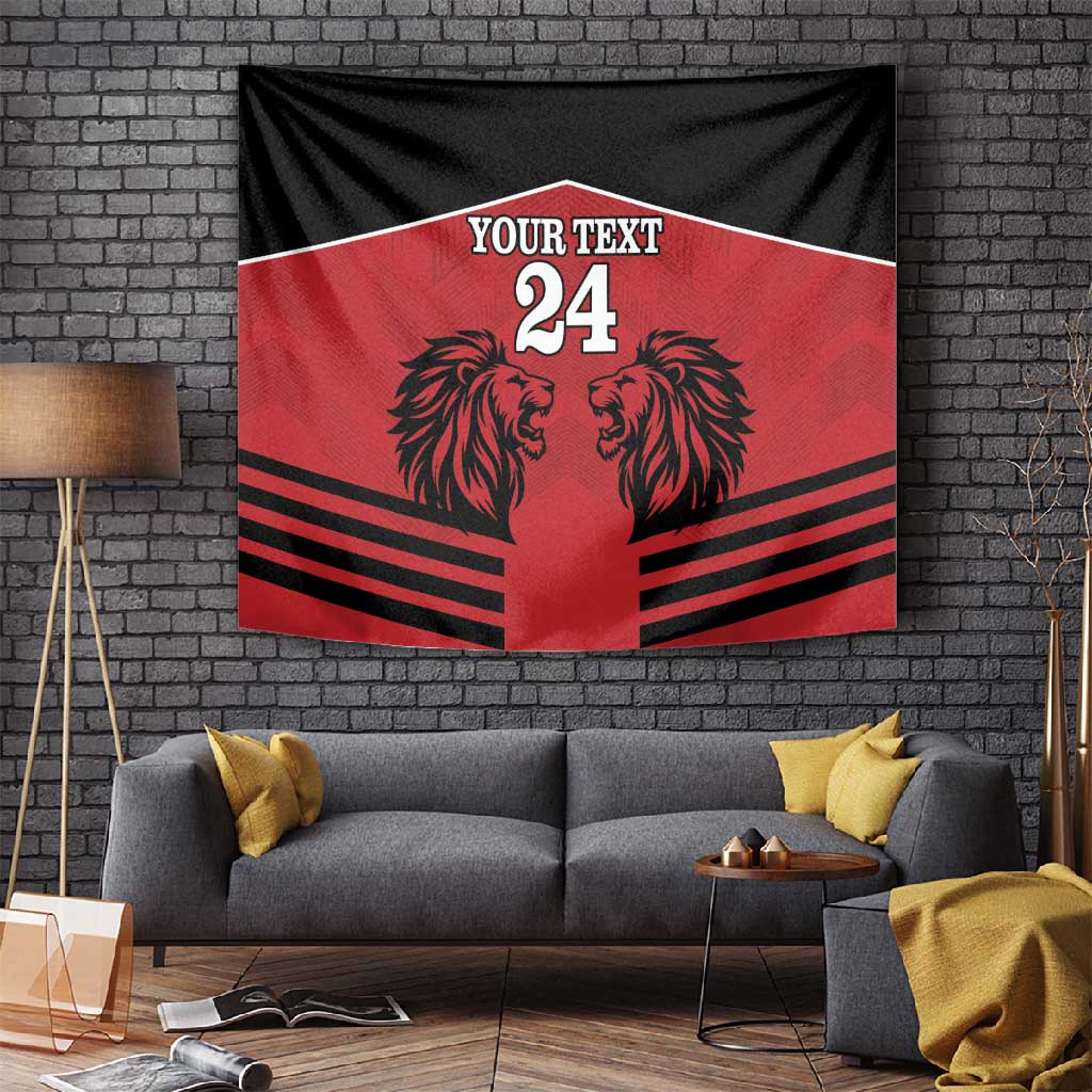 Custom Afro Kenya Rugby Tapestry African Lion Head
