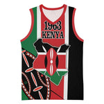 Personalized Jamhuri Day Basketball Jersey Kenya Map With African Shield - African Pride