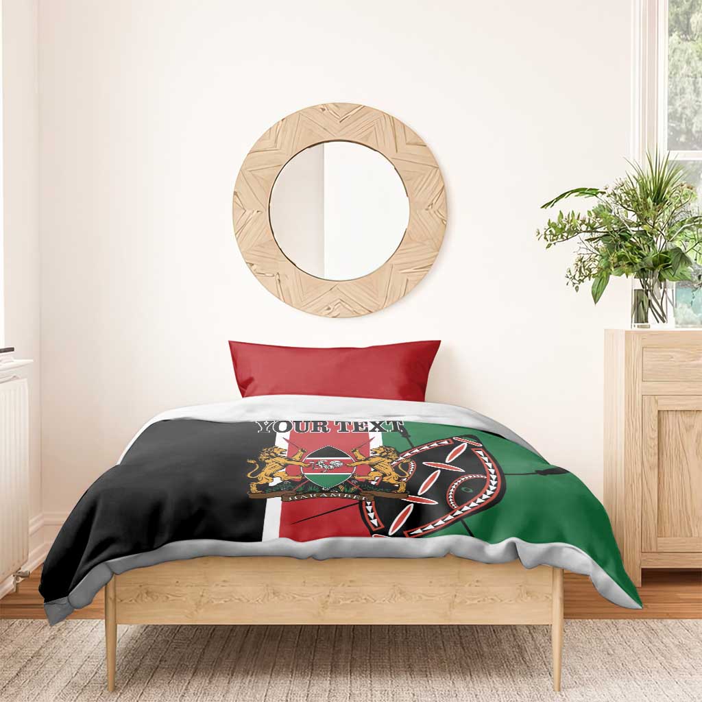 Personalized Jamhuri Day Bedding Set Kenya Map With African Shield
