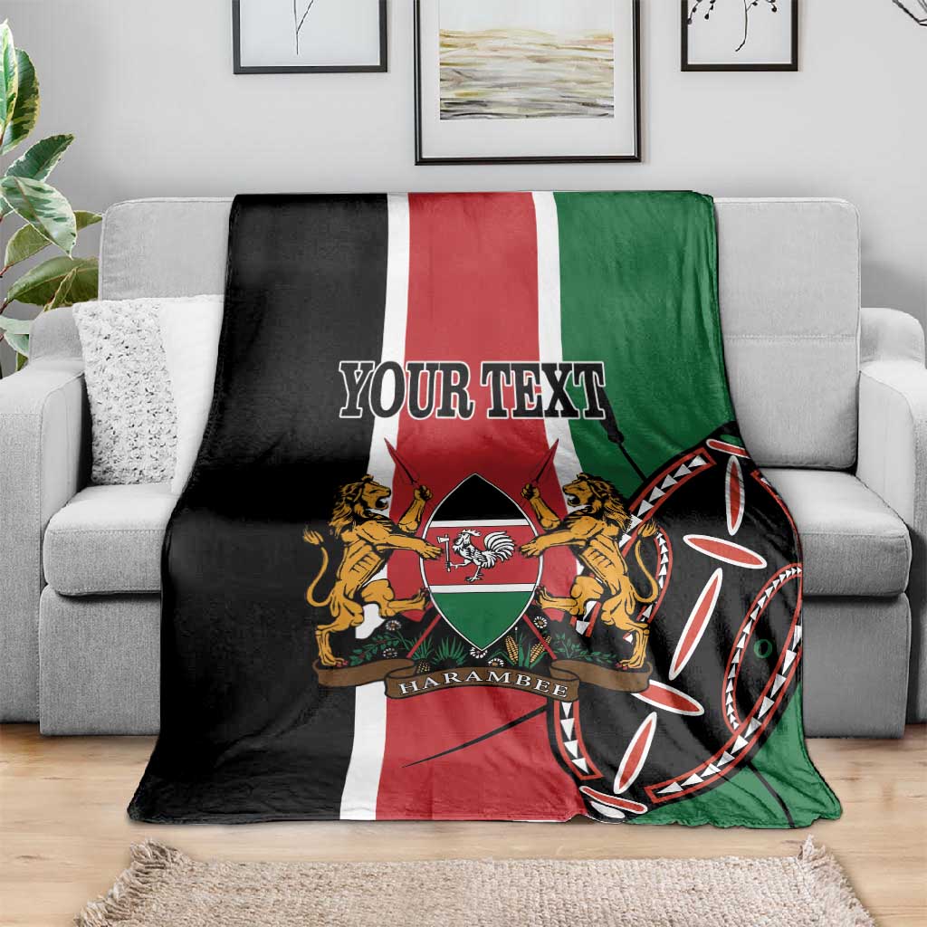 Personalized Jamhuri Day Blanket Kenya Map With African Shield