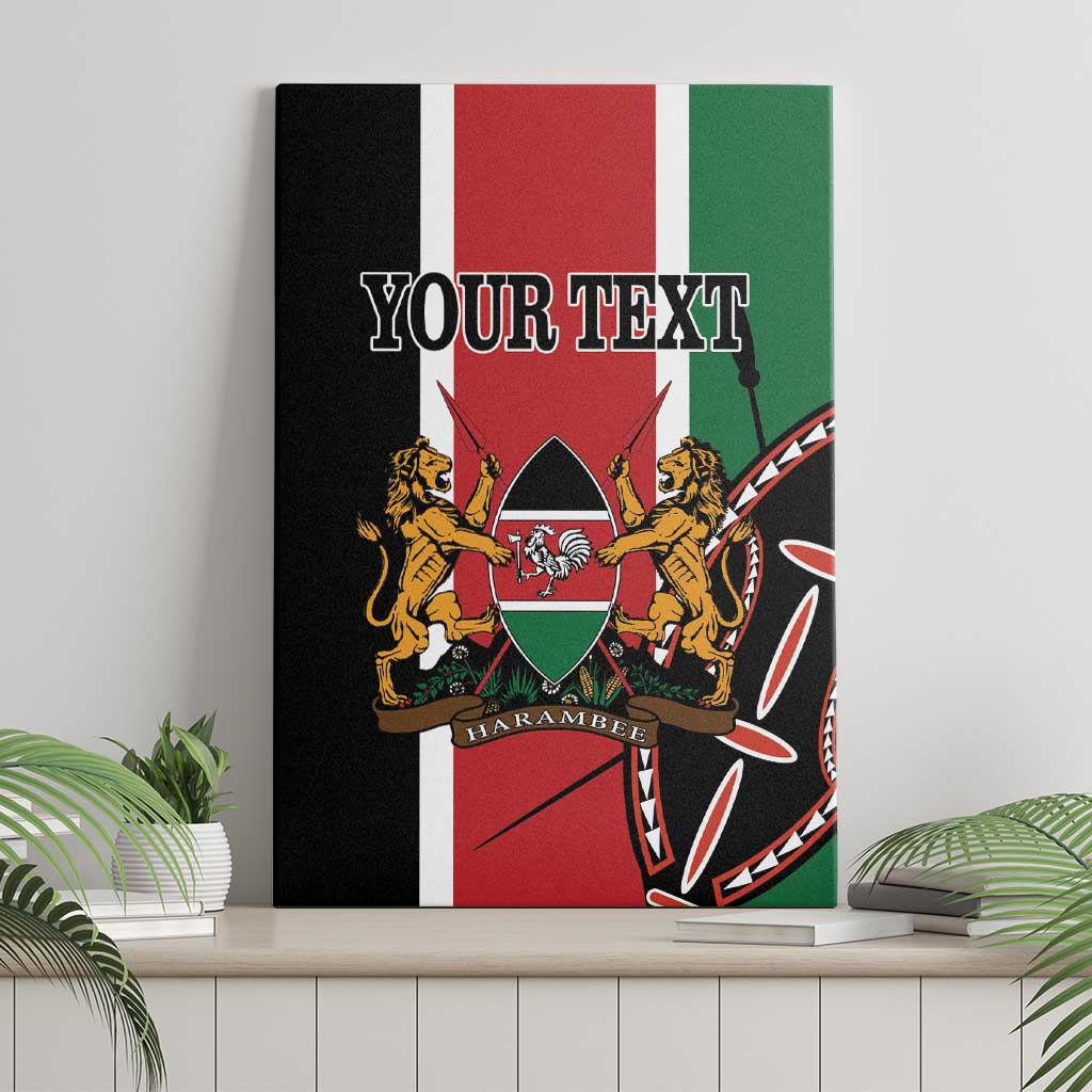 Personalized Jamhuri Day Canvas Wall Art Kenya Map With African Shield