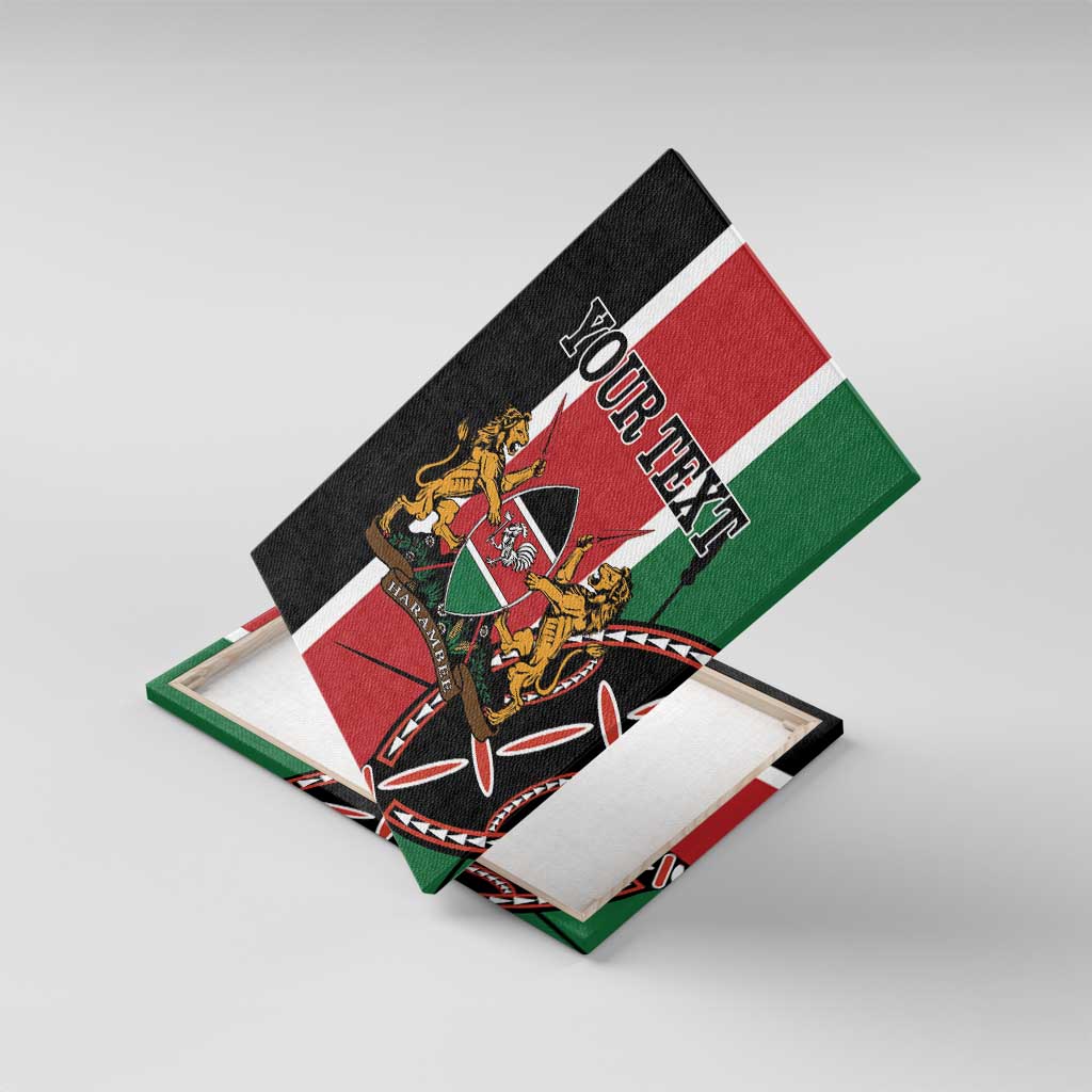 Personalized Jamhuri Day Canvas Wall Art Kenya Map With African Shield
