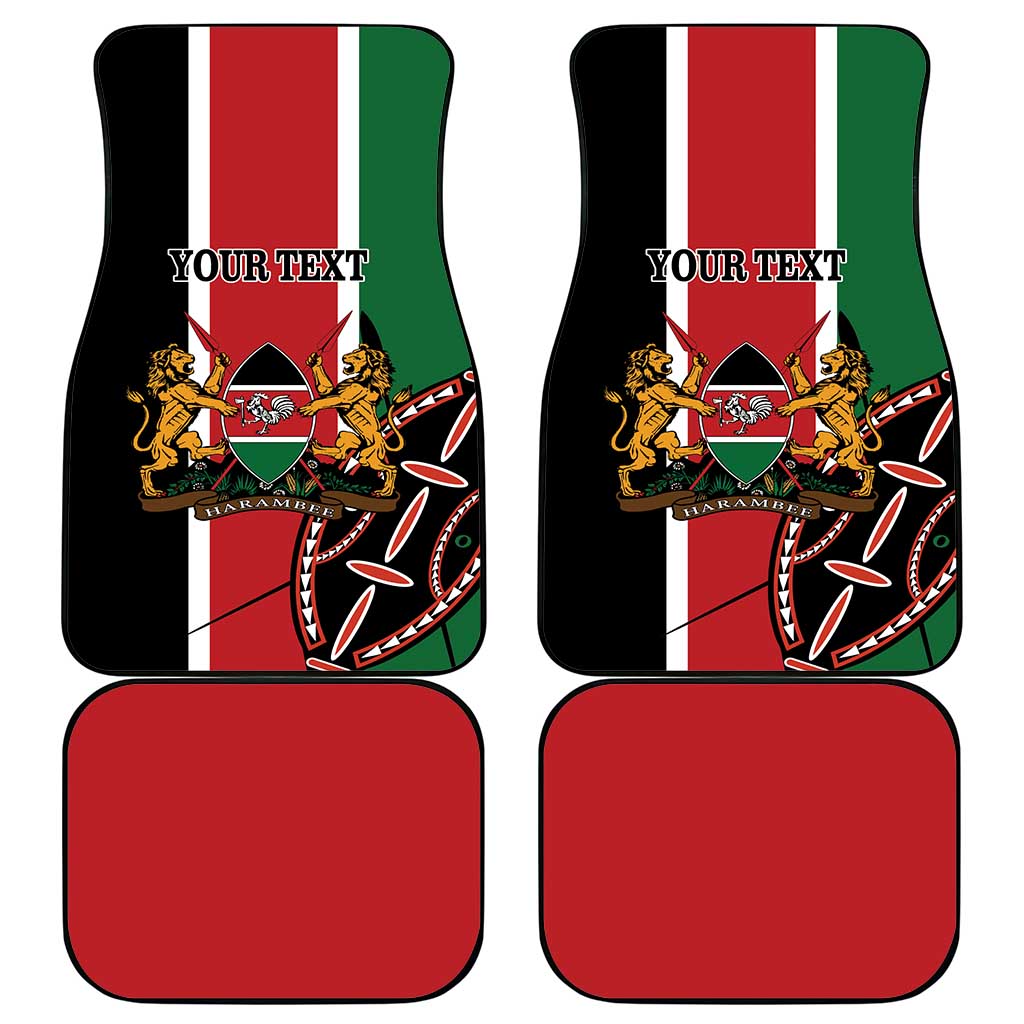 Personalized Jamhuri Day Car Mats Kenya Map With African Shield
