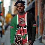 Personalized Jamhuri Day Long Sleeve Shirt Kenya Map With African Shield