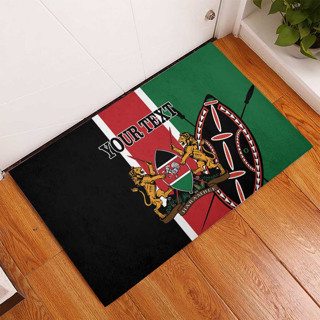 Personalized Jamhuri Day Rubber Doormat Kenya Map With African Shield