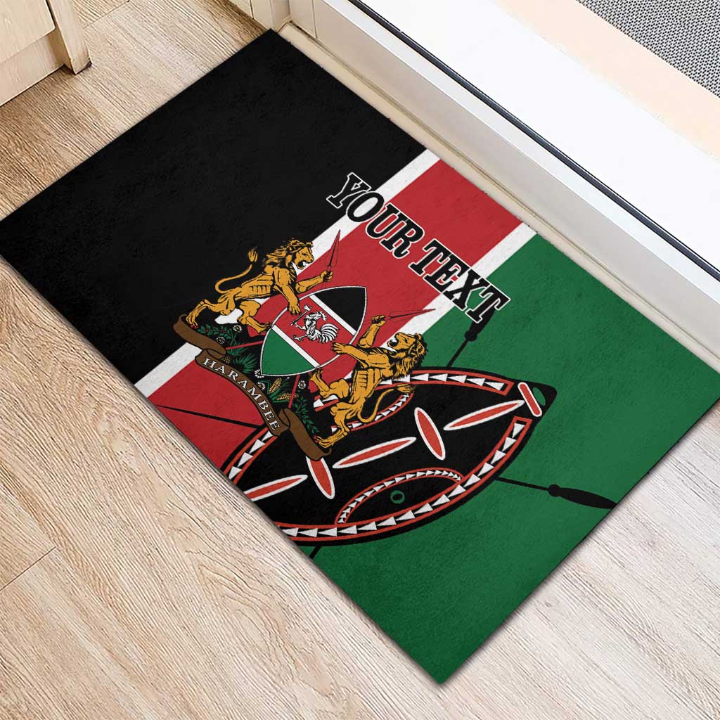 Personalized Jamhuri Day Rubber Doormat Kenya Map With African Shield