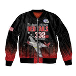 Tuskegee Red Tails Airmen WWII Tribute Bomber Jacket 332nd Fighter Group - Black