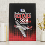 Tuskegee Red Tails Airmen WWII Tribute Canvas Wall Art 332nd Fighter Group - Black - African Pride