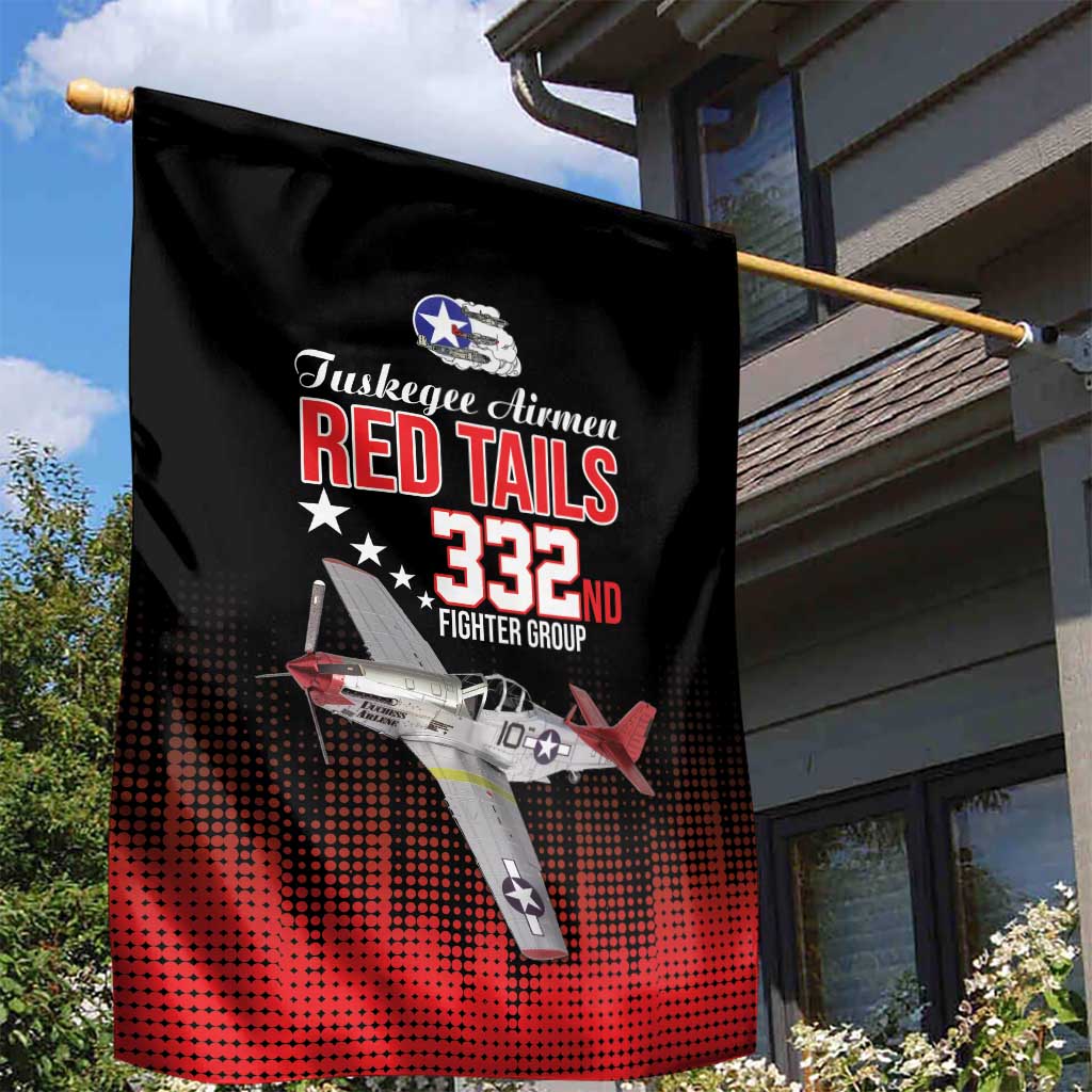 Tuskegee Red Tails Airmen WWII Tribute Garden Flag 332nd Fighter Group - Black - African Pride