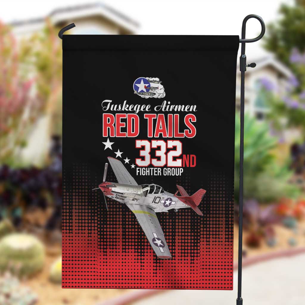 Tuskegee Red Tails Airmen WWII Tribute Garden Flag 332nd Fighter Group - Black - African Pride