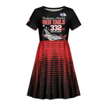 Tuskegee Red Tails Airmen WWII Tribute Kid Short Sleeve Dress 332nd Fighter Group - Black - African Pride