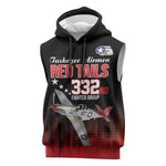 Tuskegee Red Tails Airmen WWII Tribute Sleeveless Hoodie 332nd Fighter Group - Black - African Pride