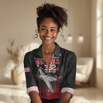 Tuskegee Red Tails Airmen WWII Tribute Women Casual Shirt 332nd Fighter Group - Black - African Pride