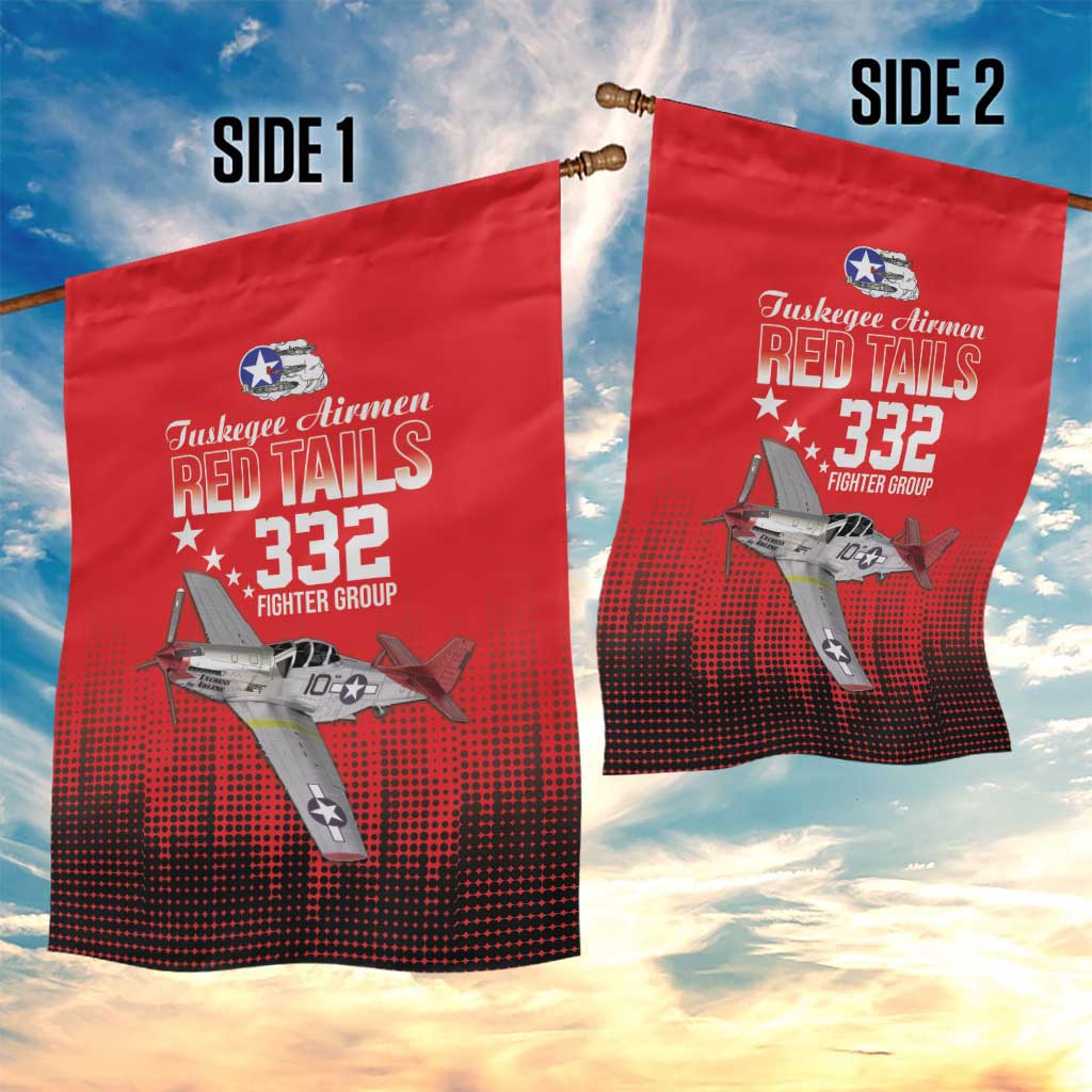 Tuskegee Red Tails Airmen WWII Tribute Garden Flag 332nd Fighter Group - Red - African Pride