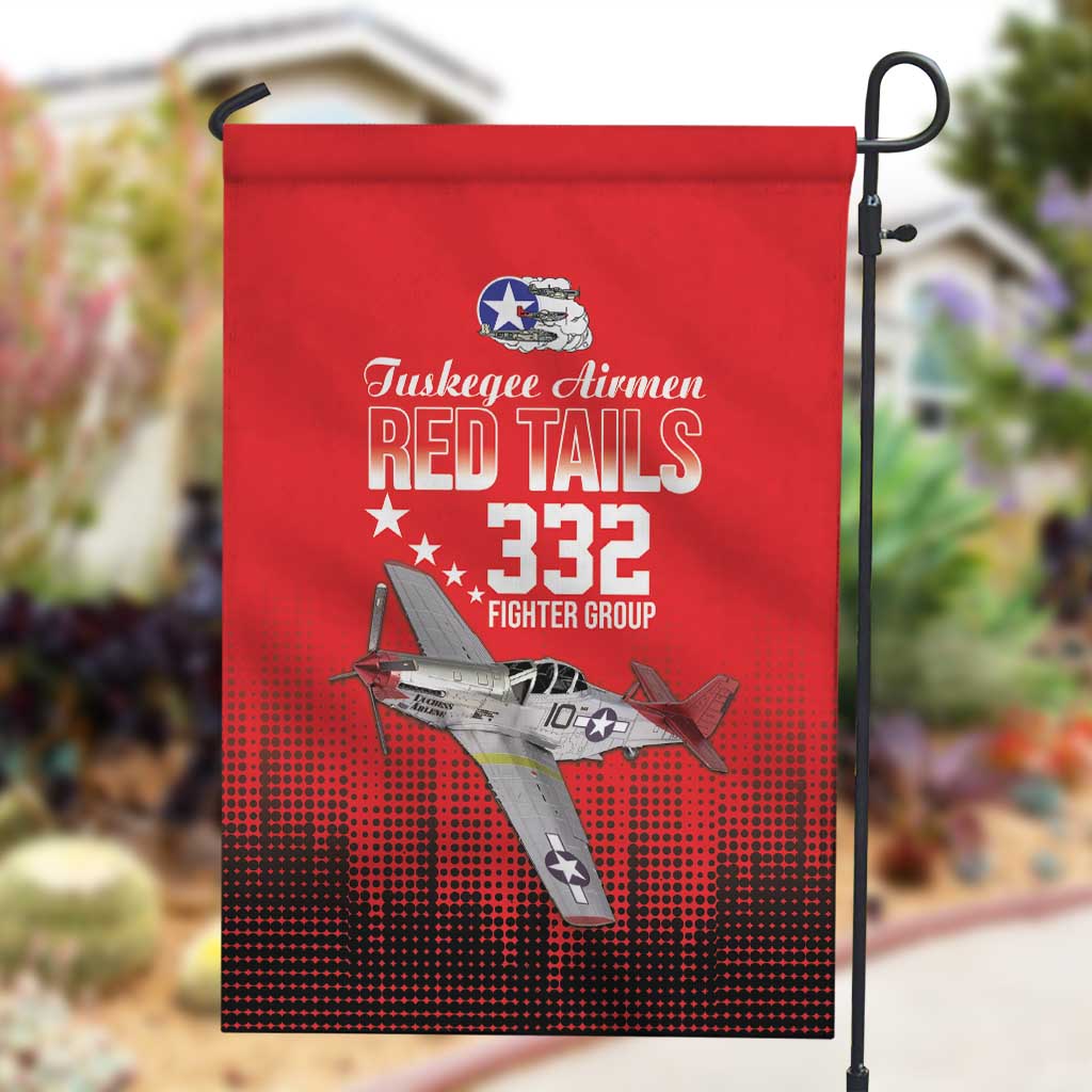 Tuskegee Red Tails Airmen WWII Tribute Garden Flag 332nd Fighter Group - Red - African Pride