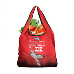 Tuskegee Red Tails Airmen WWII Tribute Grocery Bag 332nd Fighter Group - Red - African Pride
