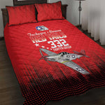 Tuskegee Red Tails Airmen WWII Tribute Quilt Bed Set 332nd Fighter Group - Red - African Pride