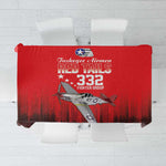 Tuskegee Red Tails Airmen WWII Tribute Tablecloth 332nd Fighter Group - Red - African Pride