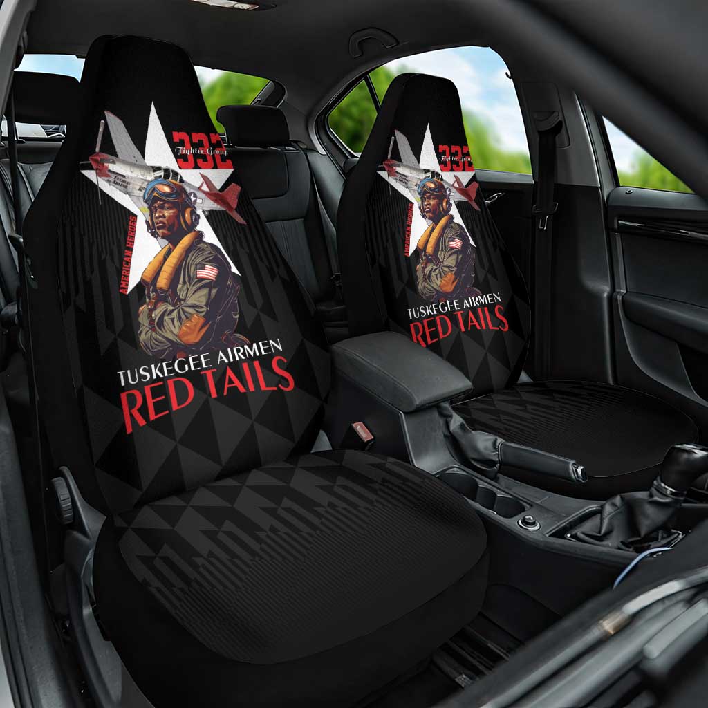 Tuskegee Airmen Red Tails Legacy Car Seat Cover African American Pilots - Black - African Pride