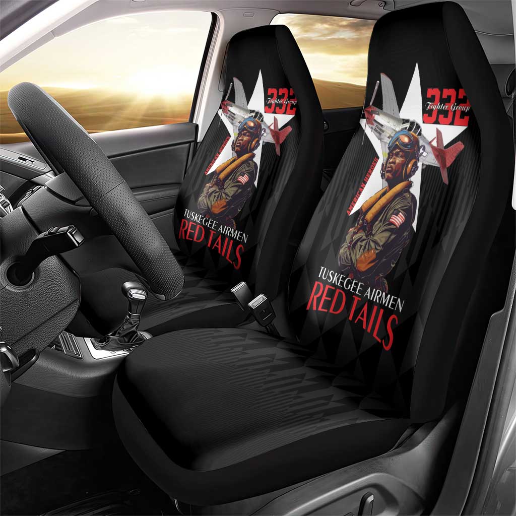 Tuskegee Airmen Red Tails Legacy Car Seat Cover African American Pilots - Black - African Pride