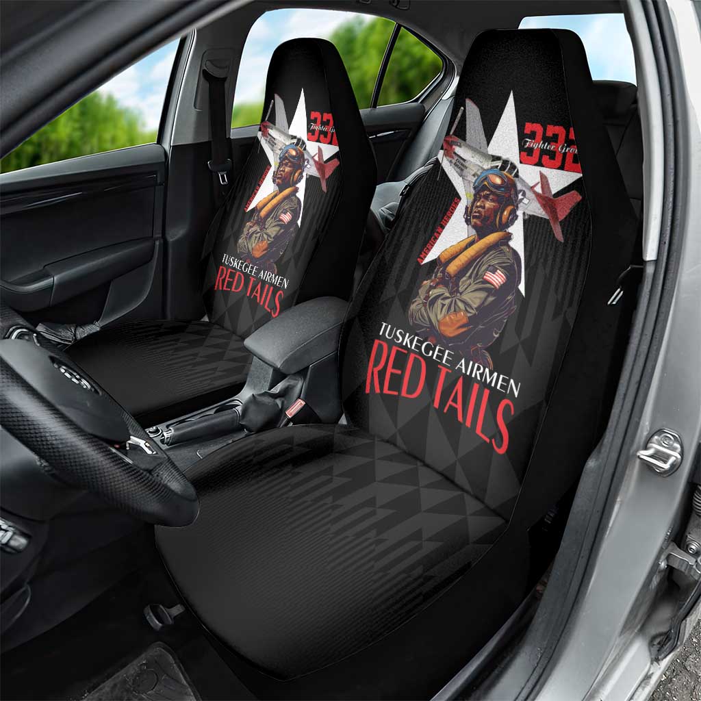 Tuskegee Airmen Red Tails Legacy Car Seat Cover African American Pilots - Black - African Pride