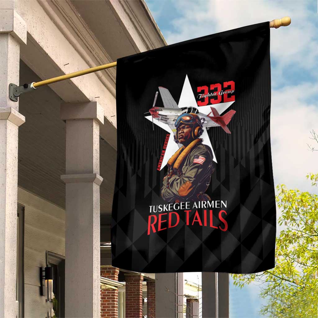 Tuskegee Airmen Red Tails Legacy Garden Flag African American Pilots - Black - African Pride