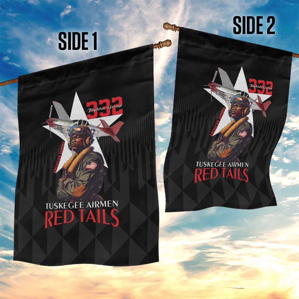 Tuskegee Airmen Red Tails Legacy Garden Flag African American Pilots - Black - African Pride
