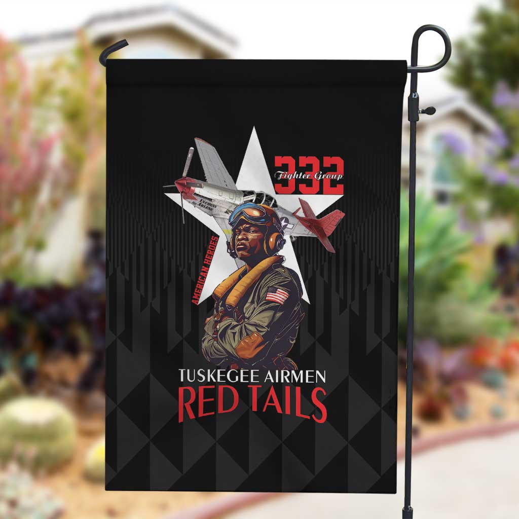 Tuskegee Airmen Red Tails Legacy Garden Flag African American Pilots - Black - African Pride