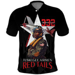 Tuskegee Airmen Red Tails Legacy Polo Shirt African American Pilots - Black - African Pride