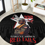 Tuskegee Airmen Red Tails Legacy Round Carpet African American Pilots - Black - African Pride
