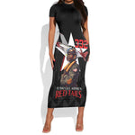 Tuskegee Airmen Red Tails Legacy Short Sleeve Bodycon Dress African American Pilots - Black - African Pride