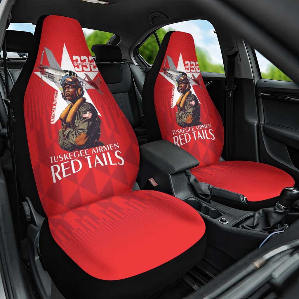 Tuskegee Airmen Red Tails Legacy Car Seat Cover African American Pilots - Red - African Pride