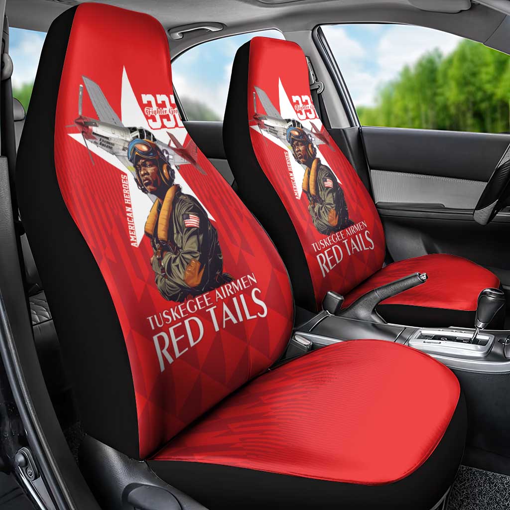 Tuskegee Airmen Red Tails Legacy Car Seat Cover African American Pilots - Red - African Pride