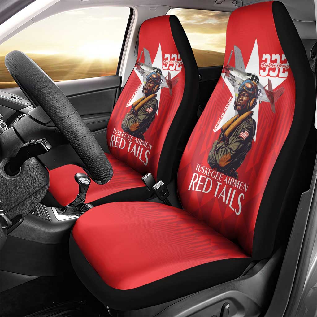 Tuskegee Airmen Red Tails Legacy Car Seat Cover African American Pilots - Red - African Pride